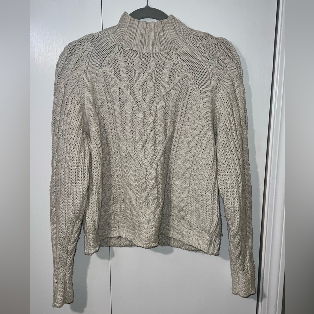 French Connection Mock Neck Cable Knit Sweater